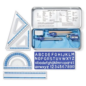 스테들러 수학교구세트 컴파스 삼각자 각도기 학용품세트 557 10, 상세페이지 참조, 1개
