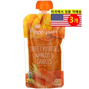 Happy Family Oganics 6개월 이상 유아용 2단계 퓨레 이유식 113g 1개, 3개