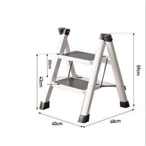 휴대용 가정용 접이식 사다리 미니 A형 다용도 안전 미끄럼 방지 페달 5단 4단 3단 2단, 화이트, 1개