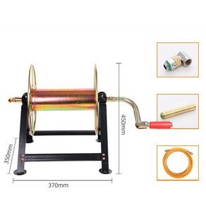 라오농 농업용 가정용 농약 물 호스 감는 기게 호스릴 롤러+KKW02X, 100m 피어싱 브래킷(변환 커넥터 포함), 1개