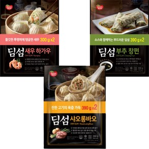 딤섬 새우하가우 300g x 2봉 + 부추창펀 390g x 2봉 + 샤오롱바오 390g x 2봉