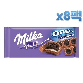 Milka 독일 밀카 오레오 초콜렛 샌드위치 92g x8팩, 8개