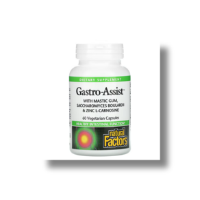 Natual Factos Gasto-Assist 매스틱 검 260mg 사카로미세스 보울라디 50억 및 아연 L-카르노신 37.5mg 함유 베지 캡슐 60정, NFS01756, 1개