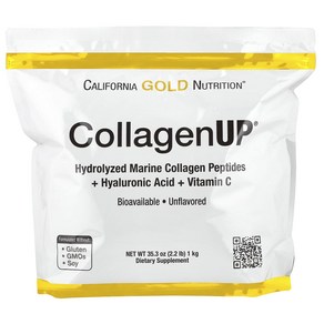 Califonia Gold Nutition CollagenUP® 가수분해 해양 콜라겐 펩타이드 히알루론산 및 비타민C 함유 무맛 1kg(2.2lb), Califonia Gold Nutition C..., 1개, 1kg