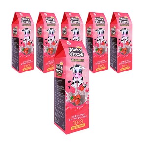 홈앤키즈 밀키 스트로우 딸기맛, 78g, 6개