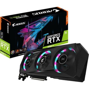 GIGABYTE 기가바이트 AORUS GeForce RTX 3060 Ti Elite 8G REV2.0 그래픽 카드 윈드포스 팬 3배 LHR 8GB 256비트 GDDR6 GVN306