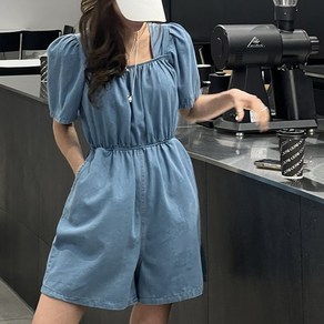 [난닝구]제말브 데님숏점프수트