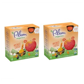 플럼 오가닉스 애플소스 매쉬업 90g 4개입 2세트 캐럿 망고 Plum Oganics Fiut & Veggie Mashups 12.68, 2개, 360g