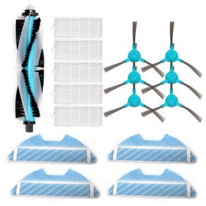 라이스타 로봇 청소기 RX5 RX9 R10 LIFERO RX10 진공 교체용 예비 Pts 메인 사이드 브러시 Hepa 필터 걸레, 0 버건디, Set B