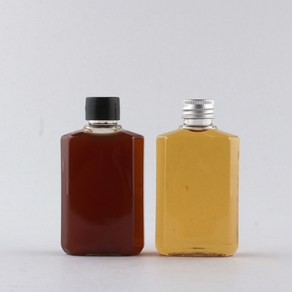 납작페트 100ml 100개 (약 가로5.2cm 세로2.8cm 높이9.7cm 마개2cm 용량100ml), 흰색캡