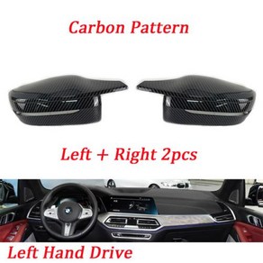 사이드미러커버 BMW 3 5 7 8 시리즈 G20 G21 G28 320d 330e 330i G30 G38 G11 G12 G15 G16 용 자동차 사이드 윙 미러 커버 리어 뷰 캡, [02] Right hand dive, 없음, 2) LHD-Cabon Patten