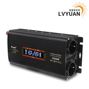 녹원 유사계단파 3000W 차량용 LCD 인버터 220V 60hz 한국형 KC인증, 블랙 용량 3000W 전압 24V, 1개