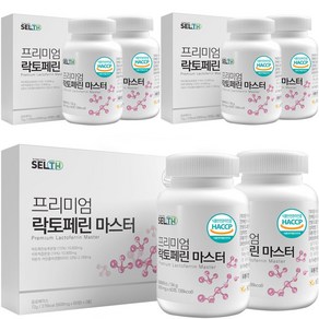 락토페린 정 식약처 HACCP 인증 프랑스산 원료 엘라스틴 비오틴 저분자 콜라겐 펩타이드 함유 선물 세트, 3세트, 6개, 60정