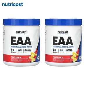 Nuticost EAA 필수 아미노산 과일 펀치 맛 330g 11.6oz 2통 운동 능력, 2개