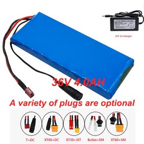 18650 리튬 이온 충전식 배터리 10S1P 36V 4000mah 4Ah Ebike 전기 자동차 자전거 스쿠터 20A BMS 500W, 1개