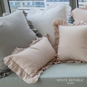 Fench Linen Ruffle Cushion Case Set 65x65 (3colos)