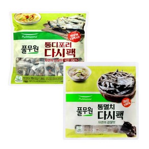 [풀무원] 자연의 감칠맛 통디포리 다시팩10입+통멸치 다시팩10입, 1개, 360g