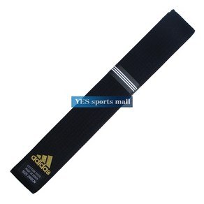 Adidas 고급흑띠 deluxe black belt 유도띠 JUDO BELT 태권도복, 영문자수수공 단면(일반노랑), 1개