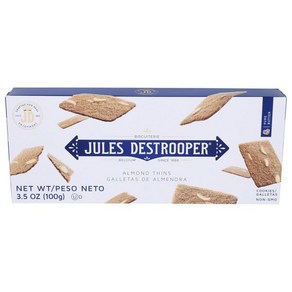 Jules Destoope Almond Thins - 캐러멜화 버터 비스킷 유제품 벨기에산 정통 3.5oz(12개 팩), 아몬드_3.5온스(12개들이 팩), 100g