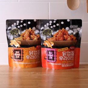 타스타스 닭껍질 후라이드 감자스틱 2종 후라이드치킨맛 120g + 양념치킨맛 120g, 2개