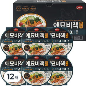 애묘비책 전연령 고양이 화식사료, 닭+야채, 120g, 12개