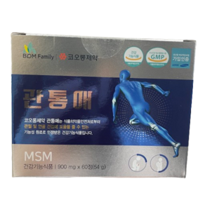 [코오롱제약] 관통애 900mg x 60정 1개월분 MSM 관절 영양제 부모님 할머니 할아버지 선물, 1개