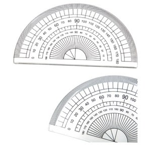 수학수업용 각도기5개 180도까지 표기된 준비물각도기