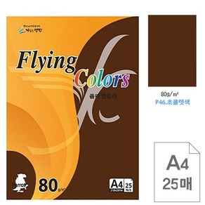 삼원특수지 플라잉칼라 A4 OA용지 80g P46/80g 25매 초클릿색 복사지