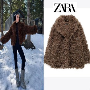 자라 페이크 퍼 뽀글이 코트 크롭 자켓 ZARA