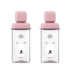 코멕스 네모 물병 430ml 2개세트 (10종/택1), 01.네모물병(핑크 곰) 2개