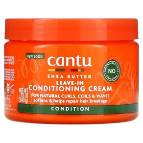 Cantu 시어버터 리브인 컨디셔닝 크림 천연 컬 땋은머리 웨이브용 340g(12oz), 1개