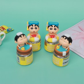 짱구는못말려 악세서리 소품 보관용 귀여운 보틀 피규어 2종 4개세트, 4개, 수영짱구+목욕짱구