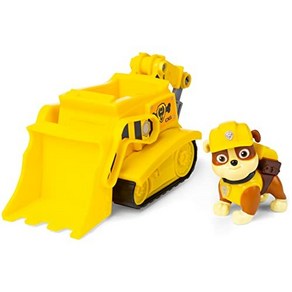 Paw Patol Rubble’s Bulldoze Vehicle with Collec 3세 이상 모두를 위한 수집 가능한 피규어가 포함된 러블의 불도저 차량인 Paw Pat, Rubble, 1개