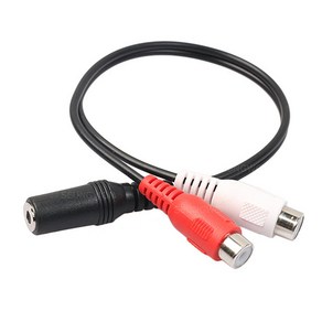 일렉킹 SW0019_ST3.5(F)-RCA(F)x2 변환케이블 3.5잭 2RCA로 분배젠더, SW0019 3.5J-2RCA 암 케이블