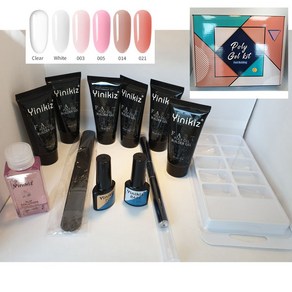 Yinikiz 폴리젤 연장세트 12PC 30ml 6개 손톱연장 젤네일 셀프네일 네일폴리쉬, S25601, 1개