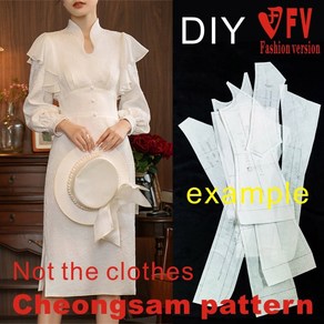 물리적 의류 수제 패턴 종이 새로운 개선 여성의 cheongsam BQP-86 1:1 DIY 바느질, Size M, 1개