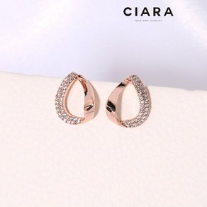 CIARA 14K Follo 뫼비우스 크로스스톤 귀걸이(GoldPlated)