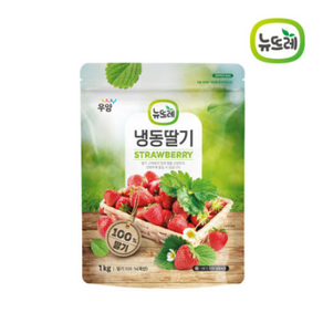 [뉴뜨레] 국산 냉동딸기 1kg /무가당 홀 드라이아이스 포장, 10개