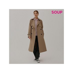 숲 SOUP 벨티드 더블버튼 롱 트렌치코트 SA9BB82