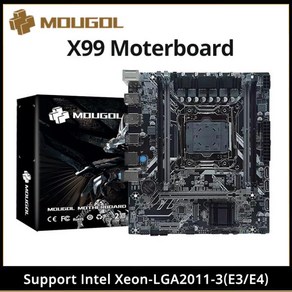 MOUGOL 데스크상의 게이밍 컴퓨터 콤보용 마더보드 듀얼 채널 DDR4 메모리 PCIEx16 LGA2011-3 X99 USB3.0 M, 1) 마더 보드, 1개