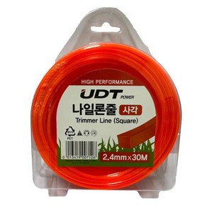 [UDT] 예초기 나일론줄 사각형 2.4mm 30M 예초기날, 1개