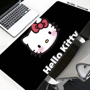 산리오 귀여운 헬로 키티 XXL 블랙 마우스패드 대형 컴퓨터 책상 패드 키보드 오피스 미끄럼방지 세척 가능 SP2528501, LockEdge 50X100X2MM, 4, 1개
