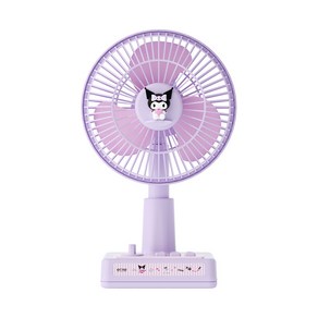 산리오 시나모롤 키티 탁상 사무실 충전 소형 선풍기 USB 미니 탁상 무음 선풍기+Integated Intenational Tade Co. Ltd 머리핀, 퍼플