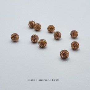 [비즈엔케이] 8mm 큐빅 점토볼 AAA급 탠브라운색상 DIY 비즈공예 팔찌만들기재료, 1개