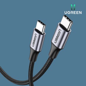 유그린 USB 2.0 C to C 충전 케이블, 그레이블랙 0.5m(50149), 1개