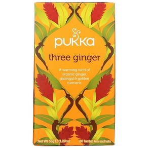 Pukka Hebs 쓰리 진저 티 무카페인, 1.8g, 20개, 1개, 20개입