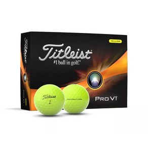 아쿠쉬네트코리아 2025년 NEW 타이틀리스트 PRO V1 V1X 골프공, 2023년 PRO V1 옐로우, 1개, 12개입