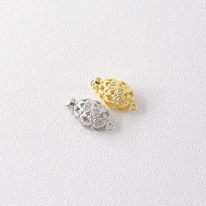 화비즈 실버 925 은부자재 큐빅 거북이 클래습 9x16mm 진주목걸이 마감장식