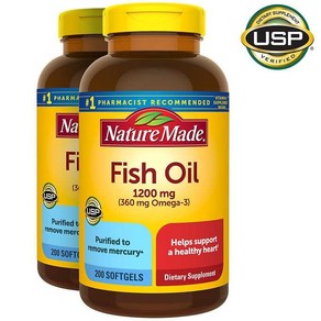 Natue Made Fish Oil 1200 mg 200 소프트젤 x 2, 1개