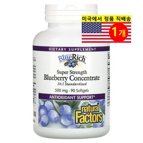 Natual Factos 내추럴 팩터스 고강도 블루베리 농축물 500mg Bluebey Concentate, 1개, 90정